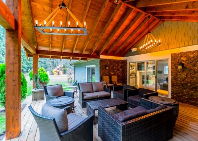 multigenerational outdoor living room home design in Langley, BC