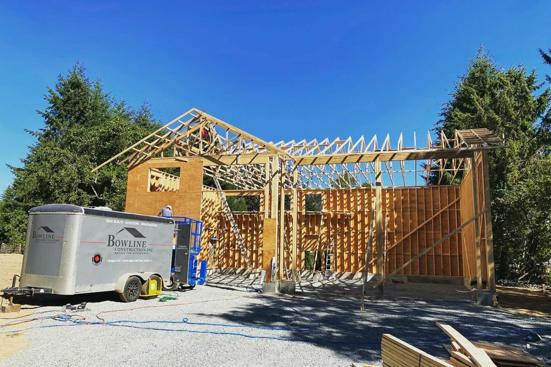 A pole barn construction in Langley, BC