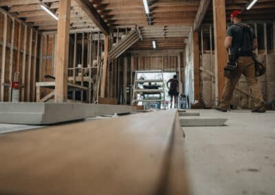 Bowline Construction Staff in an ongoing pole barn construction in Langley